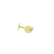 Gold textured disc earrings